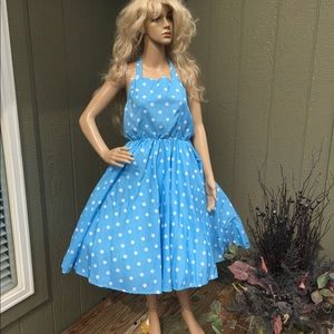 Blue White Polka Dot “Lucy” Dress Costume Party